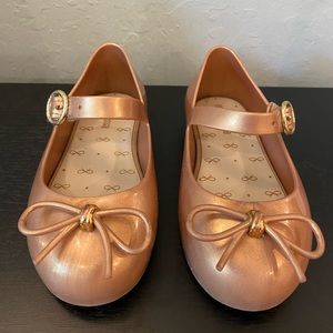 Mini Melissa Sweet Love PVC Mary Janes - Gold in original box